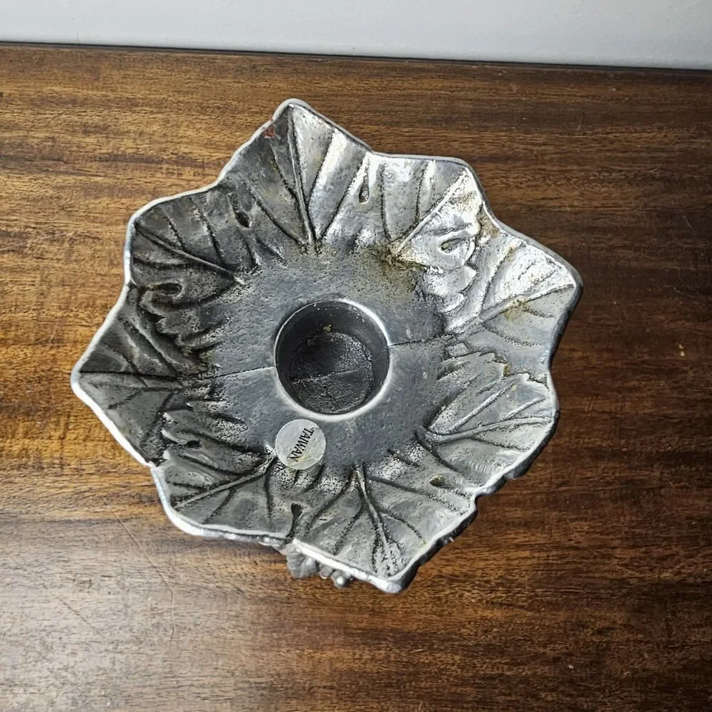 Vintage Arthur Court Grape Spiral Candle Holder Sand Cast Aluminum 1996